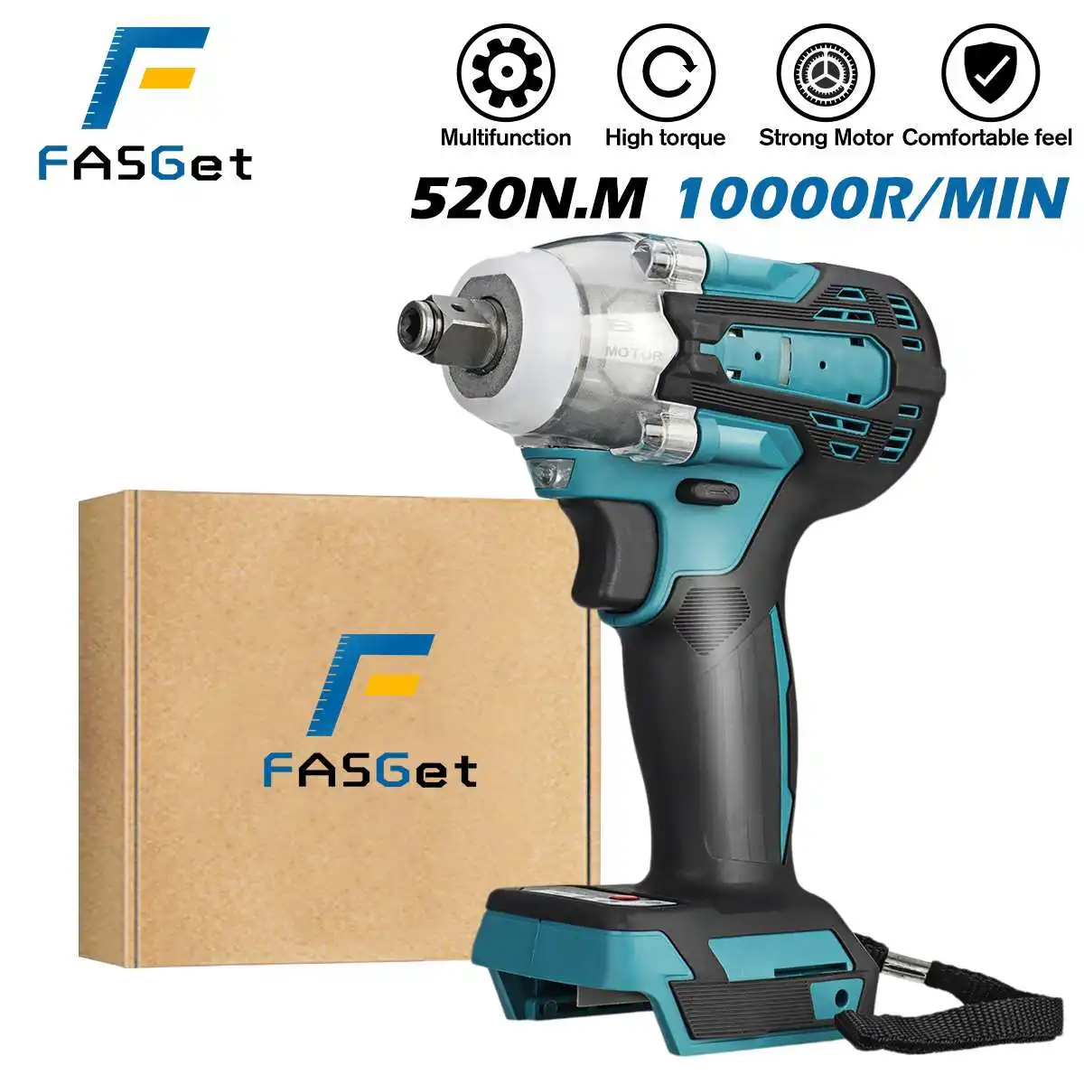

Бесщеточный Электрический ударный гайковерт FASGet, перезаряжаемый гаечный ключ 1/2 дюйма, электроинструменты, совместимый с батареей Makita 18 в