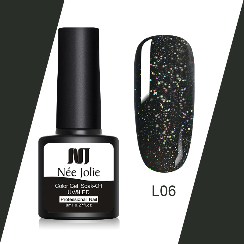L06 Набор гель-лаков NEE JOLIE UV Vernis полуперманентный праймер верхнее покрытие 8 мл Гель-лак для ногтей маникюр Гель-лаки для ногтей - Цвет: L06
