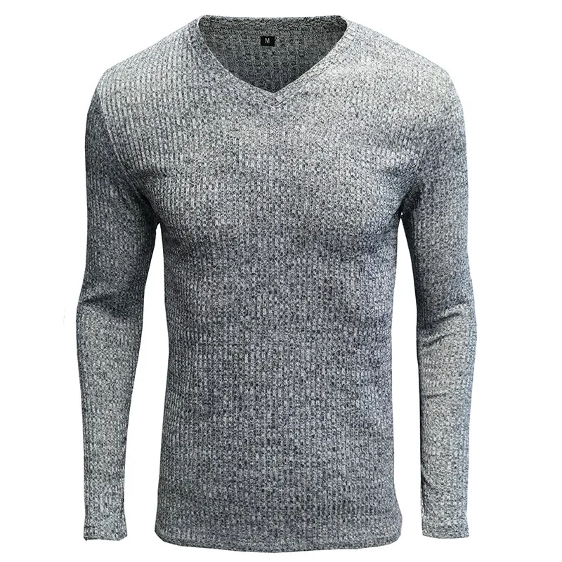 

Men Winter Casual Knitted Polyester T Shirts Long Sleeve Print Tops V Neck Slim Tees Shirt Clothing Tshirt Oversized Undershirts