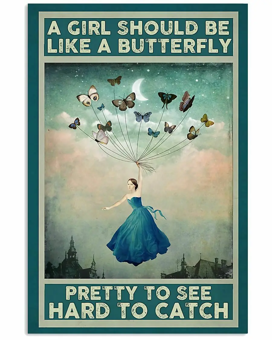 

Butterfly Girl Vintage Metal Sign Garage Iron Painting Tin Sign Wall Decor Home Decor Plaques Art