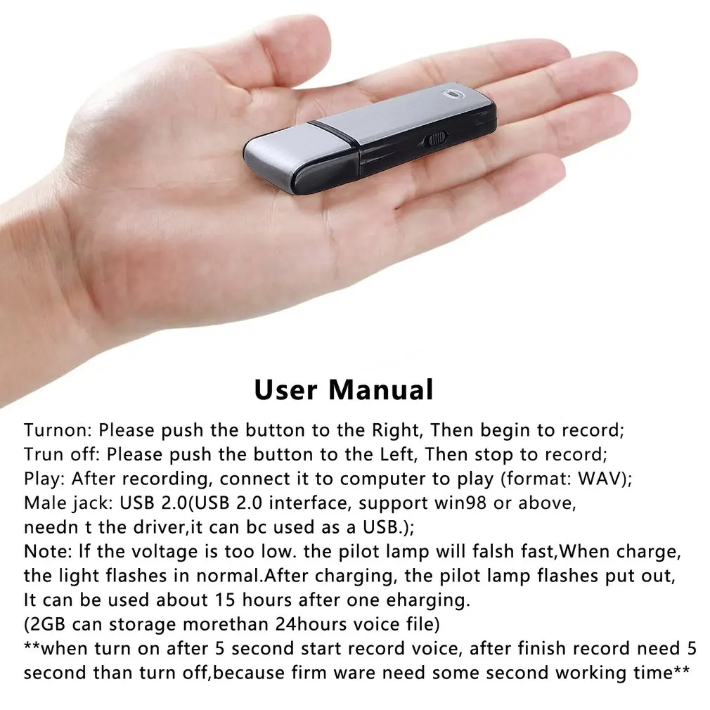 Мини USB Voice Регистраторы Перезаряжаемые цифровые голосовые изображения Запись