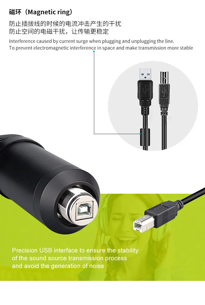 USB микрофон в комплекте 192 кГц/24 бит Профессиональный Podcast конденсаторный микрофон для ПК ноутбука караоке Youtube студийная запись Mikrofon