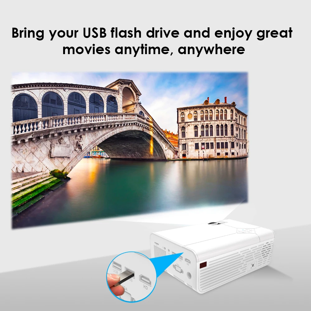 Мини проектор CRENOVA A13 (Android опционально) разрешение 1280*720P поддержка 4K Wi Fi 3D Bluetooth для
