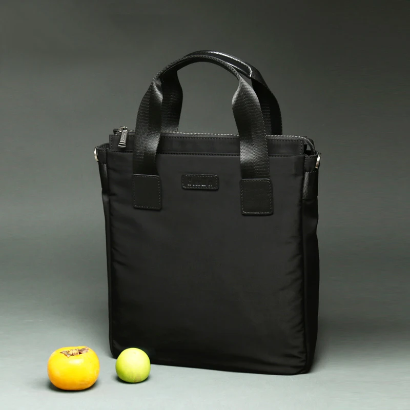 Портфель для деловых людей мягкий черный холщовый мужской портфель высокого