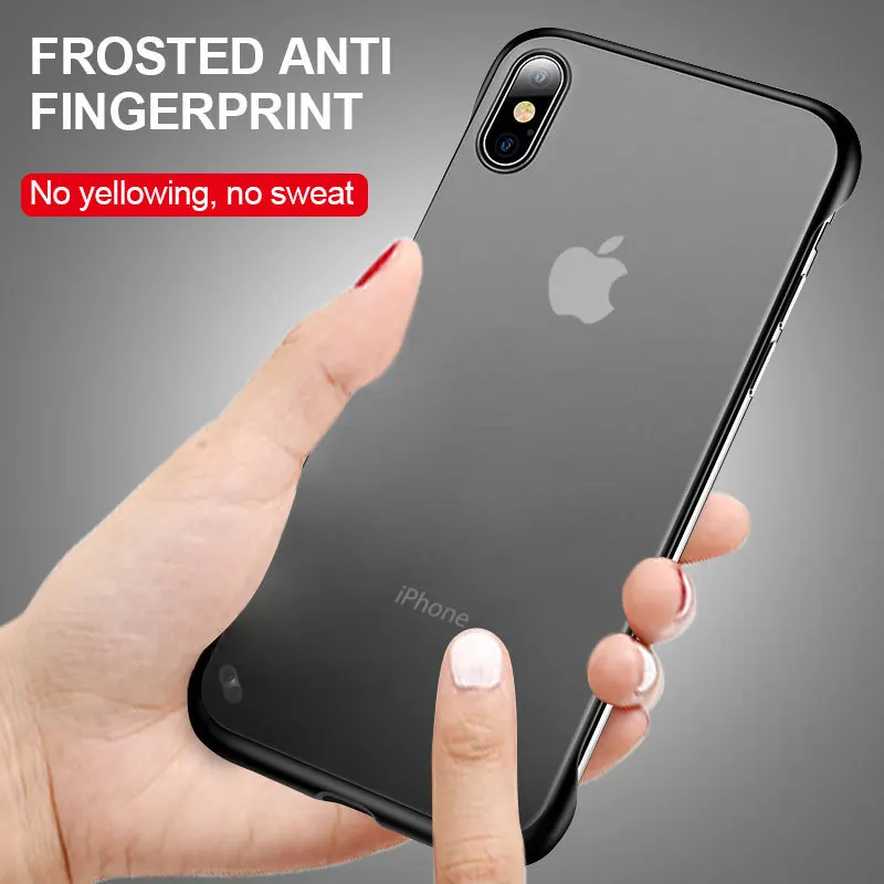 Ультра-тонкий четыре угла анти-стук без рамки Матовый Телефон чехол для iPhone 6 7 8 plus
