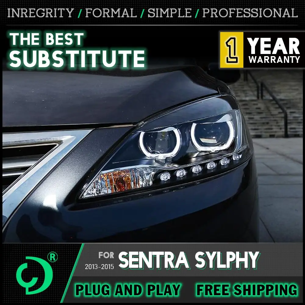 

Стайлинг автомобиля фары для NISSAN SENTRA SYLPHY светодиодный ные фары 2013-2015 передняя фара DRL искусственные линзы автомобильный аксессуар