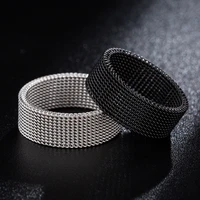 mens modern stainless steel mesh band ring mesh band for men women jewelry