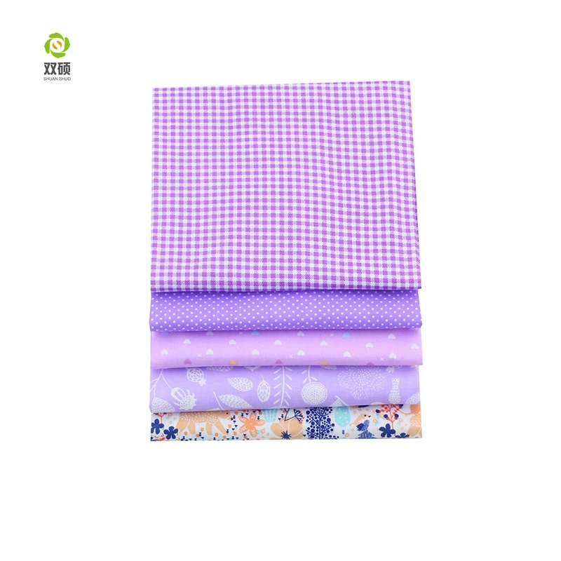 Новый Фиолетовый Цветочный пэчворк из хлопка Ткань жира квартале пучки