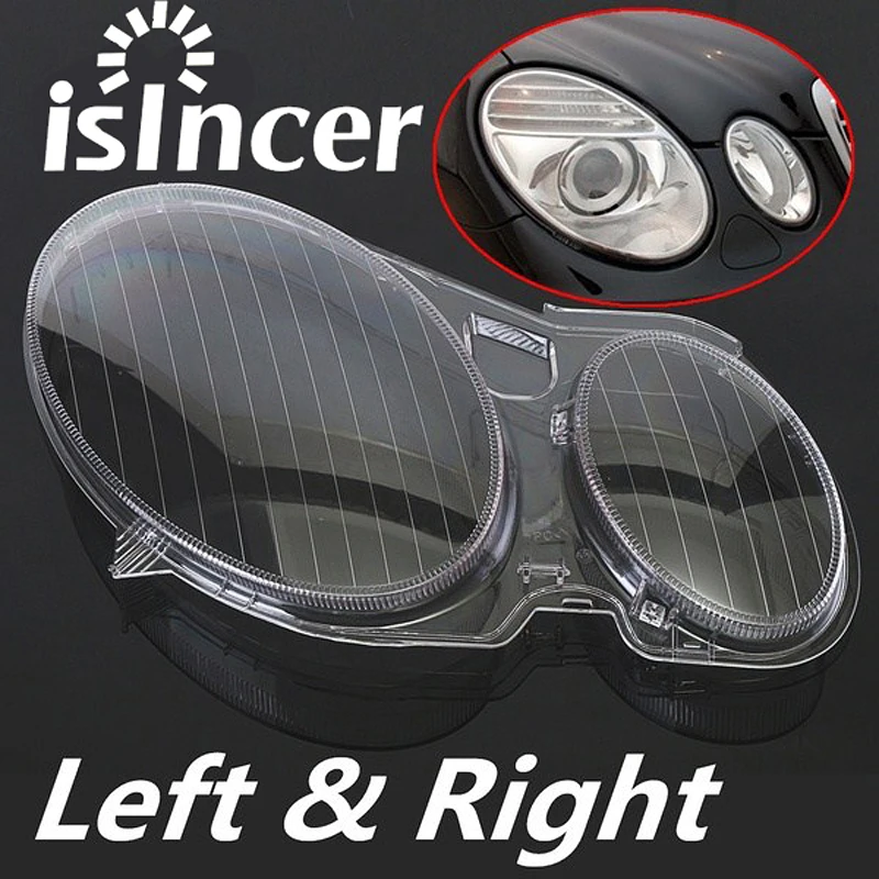 2PCS Clear Right/Left Car Housing Headlight Lens Headlamp Lense Shell Cover Lamp Assembly For Mercedes/Benz E CLASS W211 02-08