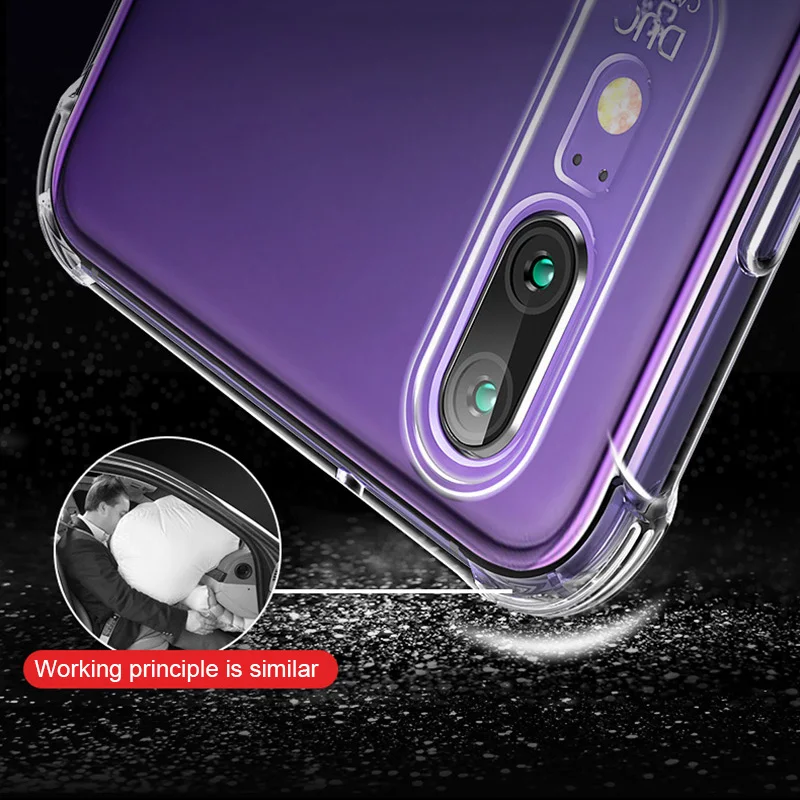 Супер Противоударный Мягкий силиконовый прозрачный чехол для Huawei P20 P30 Honor 10 Lite Mate