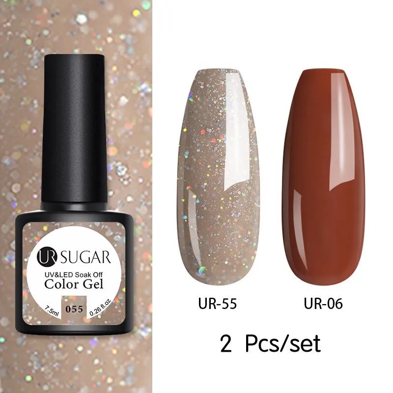 162967 Ur Sugar 2/3 шт Блестящий Гель-лак для ногтей набор розовых блесток цвет Полупостоянный светодиодный Гель-лак впитывающийся УФ-гель покрытые лаком ногти - Цвет: 162967