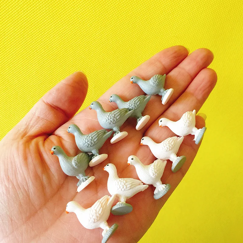 5 grey 5 white 10 шт Голубь/Попугай/птичка/миниатюры для кукольного домика/милый/Сказочный Садовый Гном/мох Декор террариума/поделки/Диадемы/фигурка - Цвет: 5 grey 5 white