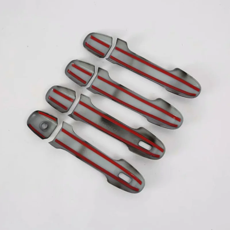 

ABS Carbon Fiber Texture Chrome Car Outer Door Handle Cover Door Bowl Protection Covers Sticker For Subaru Forester 2019-2021