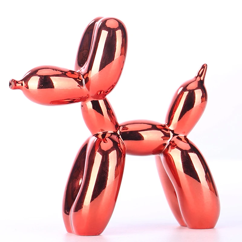 

Nordic Resin Dog Ornaments Balloon Dog Crafts Sculpture Home Decoration Statue Kids Gifts Miniature Simulation Animal Figurines