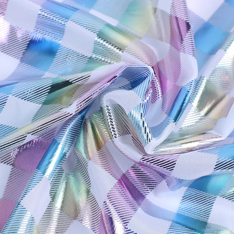 Бронзованная полиэфирная ткань 91x150 см, клетчатая ткань с принтом, сделай сам, ручная работа, одежда, игрушки, сценическая одежда, подушка, материалы