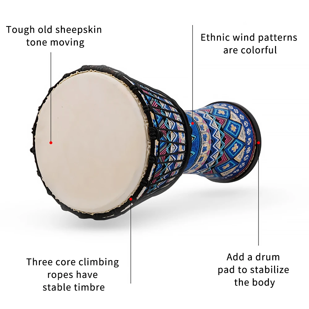 Африканский барабан Djembe деревянная козья кожа бонго деревянный музыкальный