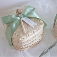 return gifts for wedding favor pink gift box transparent bag outdoor small fresh hand woven basket exquisite gift box for girls