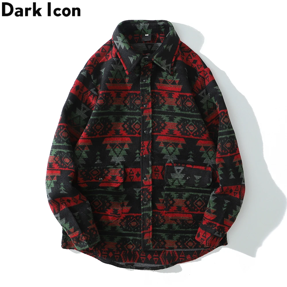 Куртка Мужская/женская с карманами Dark Icon утепленная рубашка геометрическим