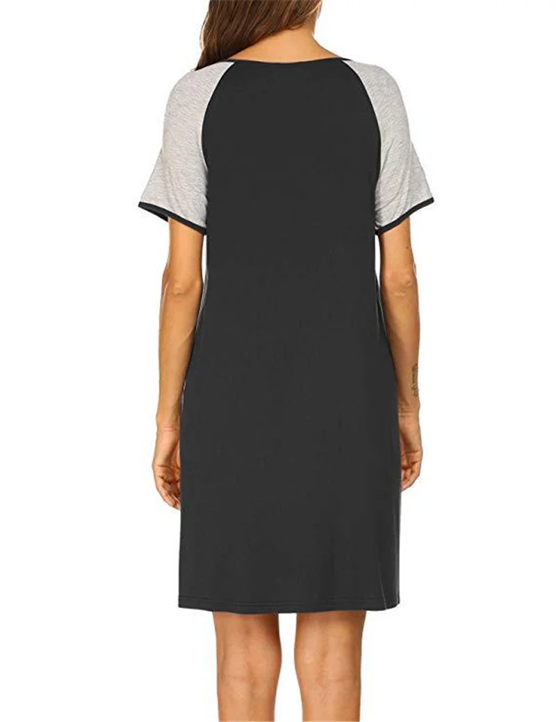 

Maternity Solid Large Letter Crew Neck Short Sleeve Comfortable Simple Loose Dress