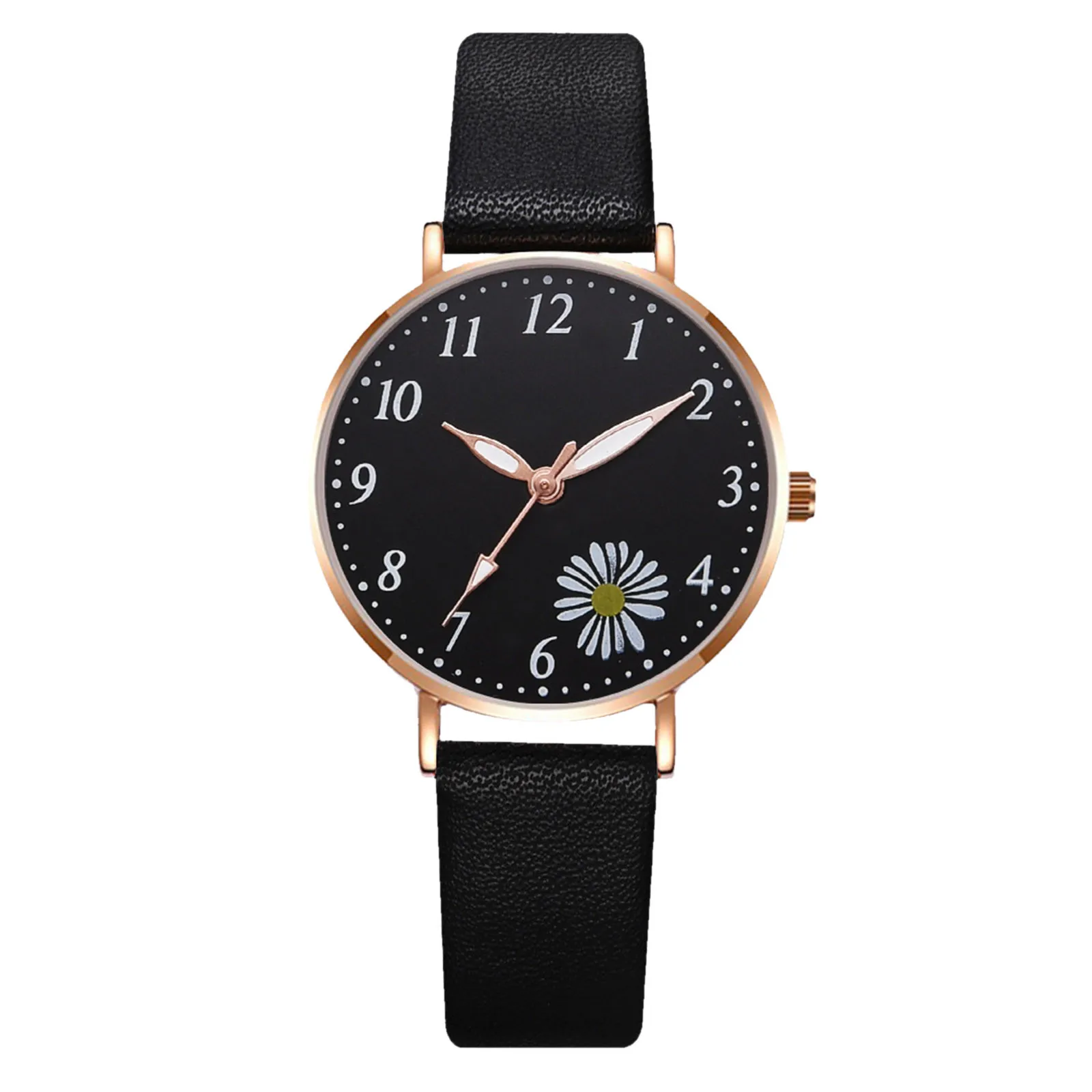 

Women's Quartz Watch Luxury Casual Small Fresh Flowers Popular Ladies Watch Leather Strap Wristwatch F5