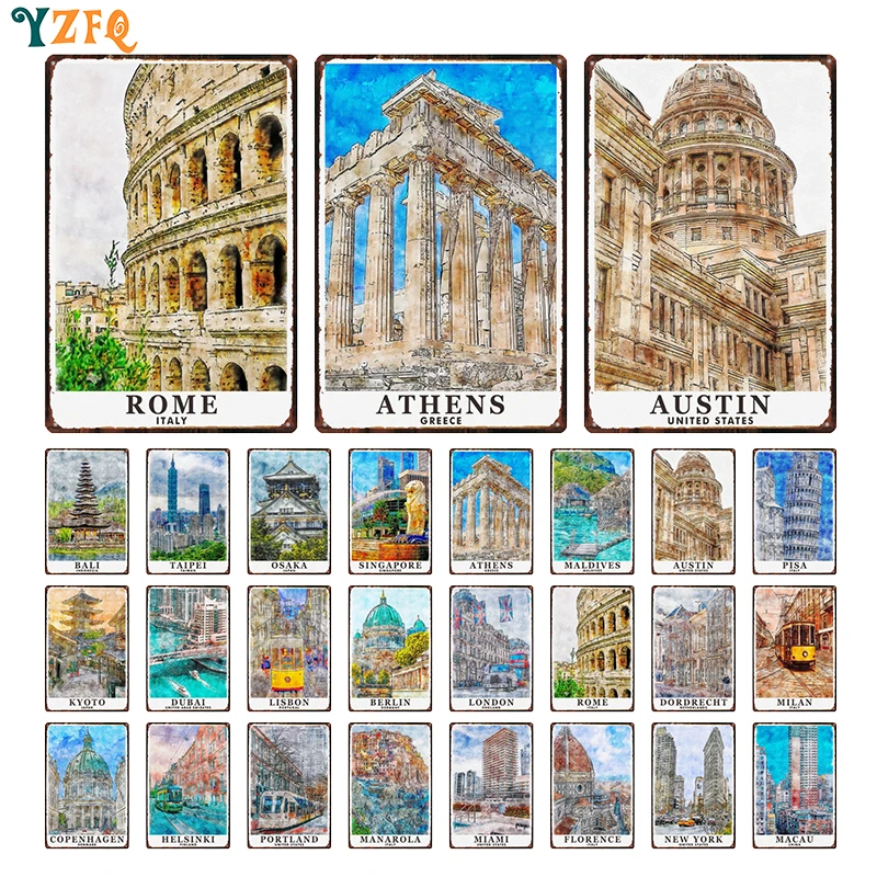 Достопримечательная достопримечательность в мире, комикс, ретро-стиль, бар, кафе, гостиная, украшение для гаража, галстук, постер Достопримечательная достопримечательность в мире, комикс, ретро-стиль, бар, кафе, гостиная, украшение для гаража, галстук, постер