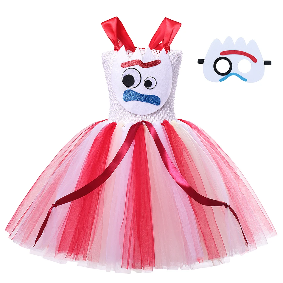 2 4 6 8 10 12 Years Story of Toys Summer Off Shoulder Tutu Dress for Girls Woody Buzz Jessie Forky Bo Peep Party Kid Tulle Frock | Детская
