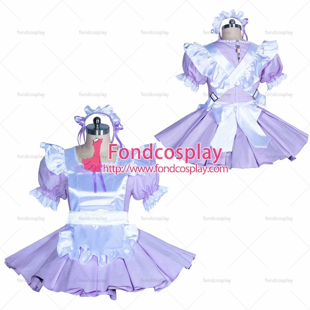 

Сексуальная одежда для взрослых fondcosplay с перекрестными элементами, короткое платье из французского сиреневого хлопка с защелкой, белый атл...