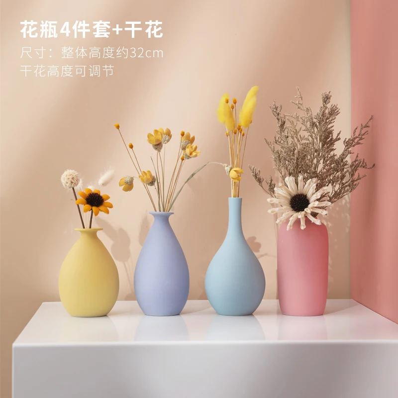 

Nordic Small Ceramic Vase Decoration Living Room Room Flower Arrangement Home Decor Modern Art Vase Decoration Home Accessories