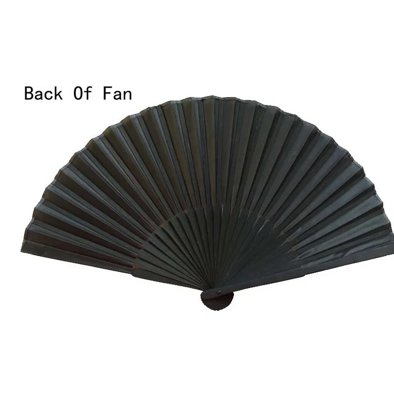 Abanicos de mano plegables para manualidades, accesorios de baile, regalos de recuerdo de boda, color negro-2