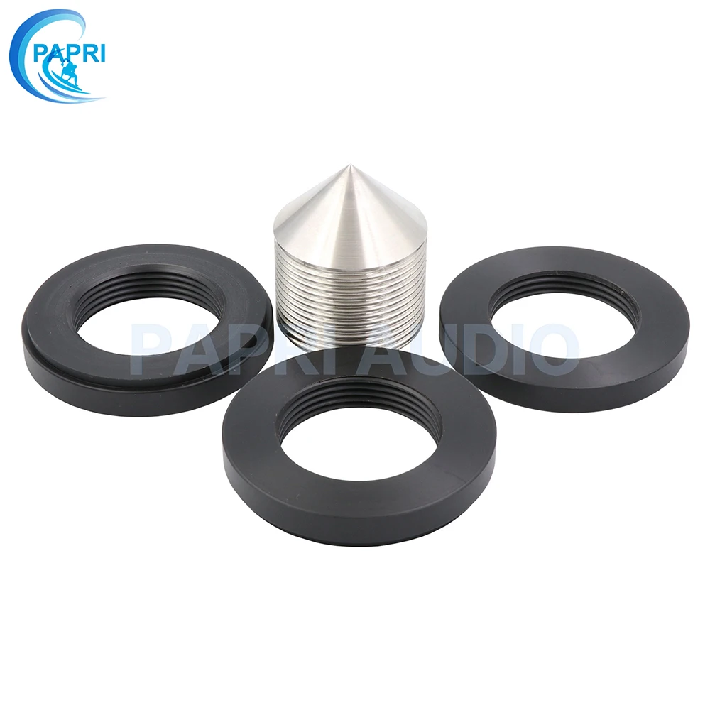 

PAPRI 49x37MM Feet Base Isolation Stand Spikes 304 Stainless Steel Graphite Isolation Chassis For Audio Turntable Speaker 4PCS