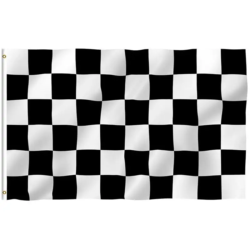 

Retro Checkered Black&White Lattice Flag Banner Home Bar Outdoor Decor 90x150cm