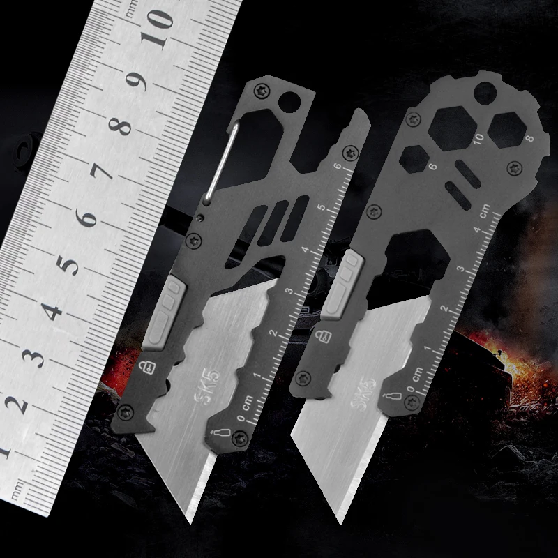 

CS Electrician Folding Knife Outdoor Camping Cutting Paper Cut Plastic Pipe Multipurpose Easy Carry Free 5 Blades Home Pen Knife