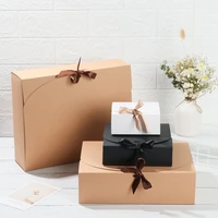 5pcs paper gift box multi size birthday wedding valentines day gift candy cookie cloth t shirt scarf pack boxes with ribbons