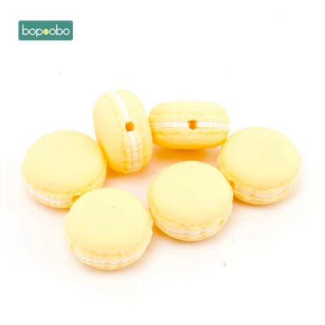 Candy yellow Bopoobo 3 шт силиконовые бусины Детские Прорезыватели Bpa бесплатно пищевая Детская жевательная для прорезывания зубов для DIY ожерелье грызуны мини бусины для печенья - Цвет: Candy yellow