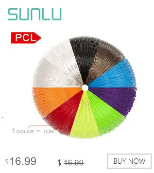 SUNLU PLA нити 10 м/цвет для 3D ручки заправка 1,75 мм 3D материал для рисования 10 м/упаковка