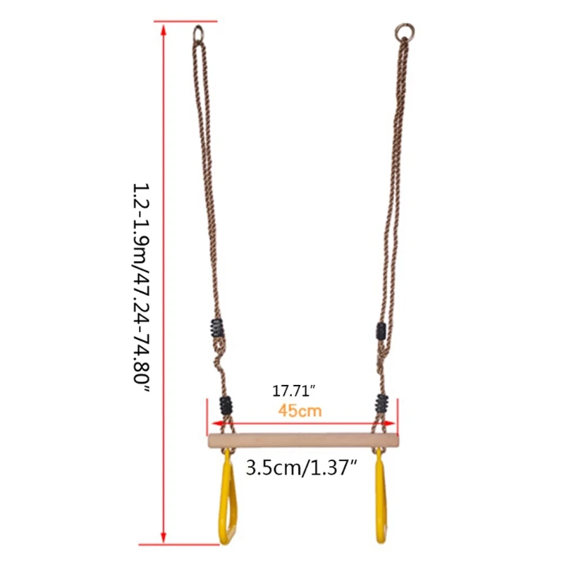 

Polyester Adjustable Gymnastic Rings Outdoor Game Accessories Playground Swings K3NE