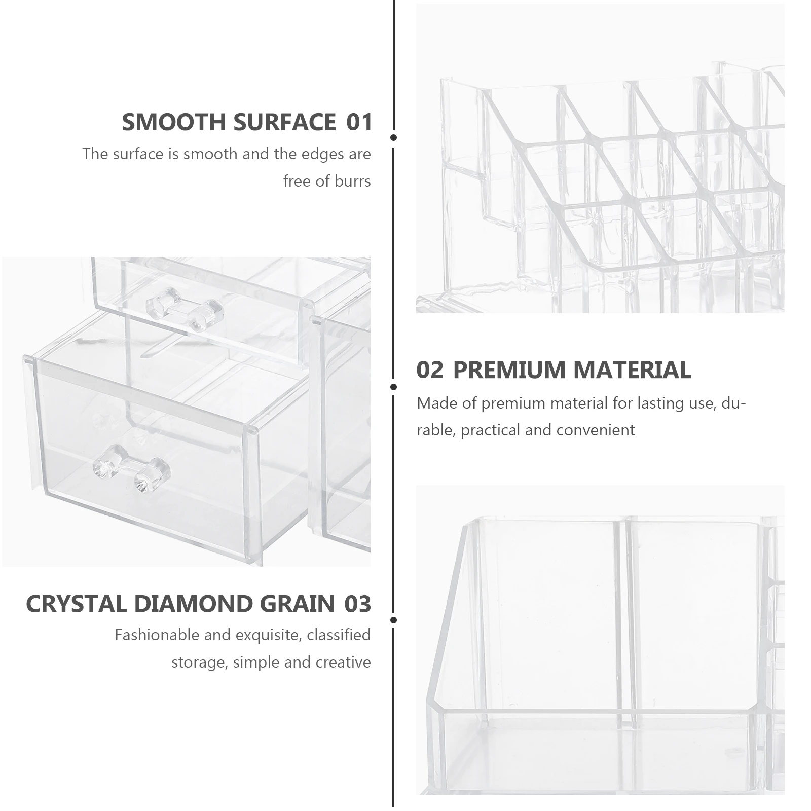 

1pc Cosmetic Storage Box Desktop Compartment Drawer Storage Case Desktop Drawer Type Grid Storage Box For Jewelry Cosmetics