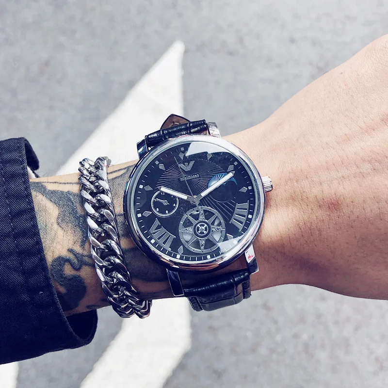 

Men's Domineering Watch Personality Trend Fashion Waterproof Student Watch Handsome Hollow Non-mechanical Quartz