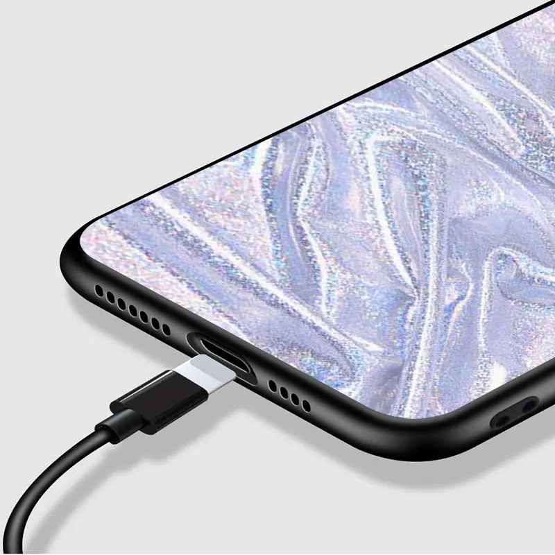 

Glitter Iridescent Color For iPhone 12 Pro Max Mini 11 Pro XS Max X XR 6S 6 7 8 Plus 5S Soft Black Phone Case