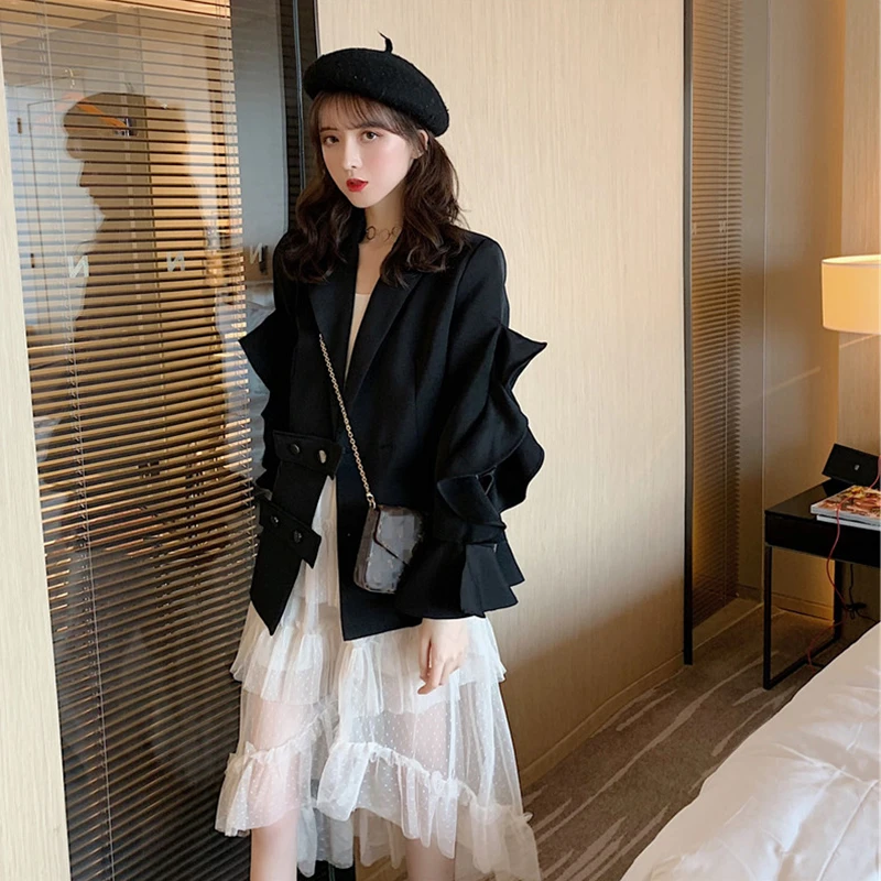 Слегка толстый мм Ранняя осень большой размер женский костюм куртка жир чистая