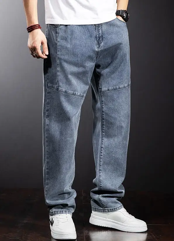 Man Loose Jeans Hiphop Skateboard Jean Baggy Denim Pants Street Men Thin Cowboy Trousers Size 28-44