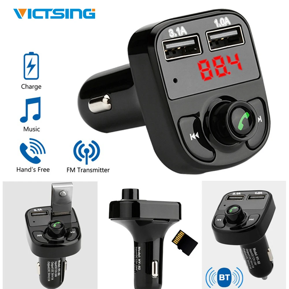 Victsing автомобильный bluetooth комплект fm передатчик двойной USB MP3 плеер Радио порт Hands