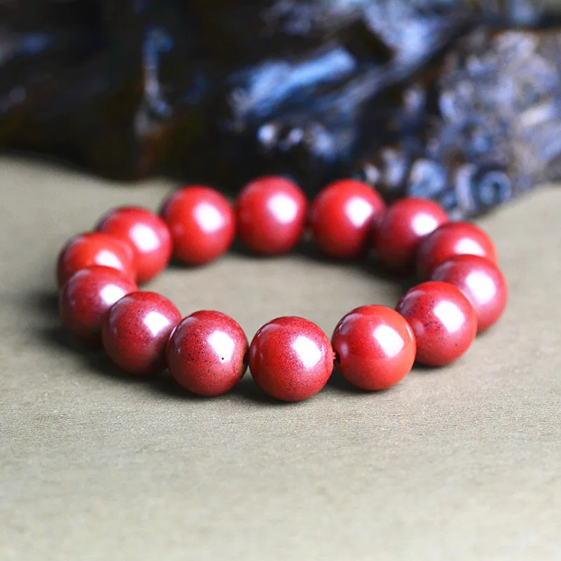 Natural high-content raw ore cinnabar bead bracelet single circle multiple 108 beads necklace jewelry certificate | Украшения и