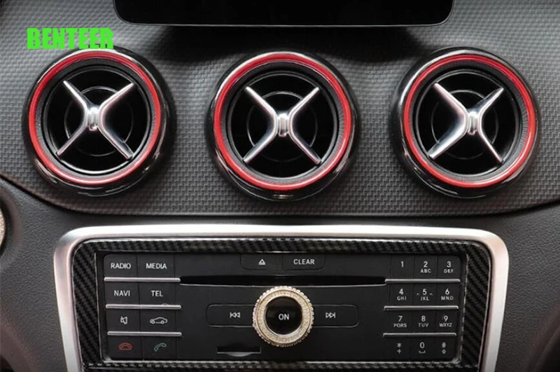 

5pcs Car Dashboard AC Air Vents decoration For Mercedes-Benz amg CLA GLA Glass CLA200 CLA220 CLA260 GLA200 CLA180
