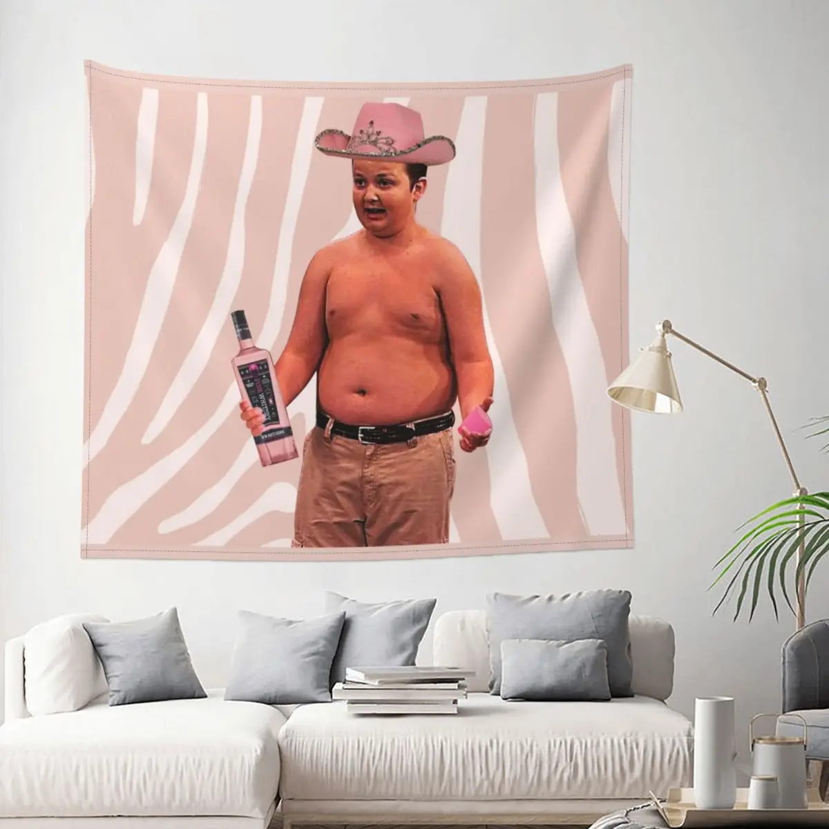 Гибби Мем Розовая Текстильная Подвеска На Стену Из Полиэстера С Надписью ICarly, Забавный Фэнтезийный Ковер-Плед Для Декорирования И Использования На Йоге.