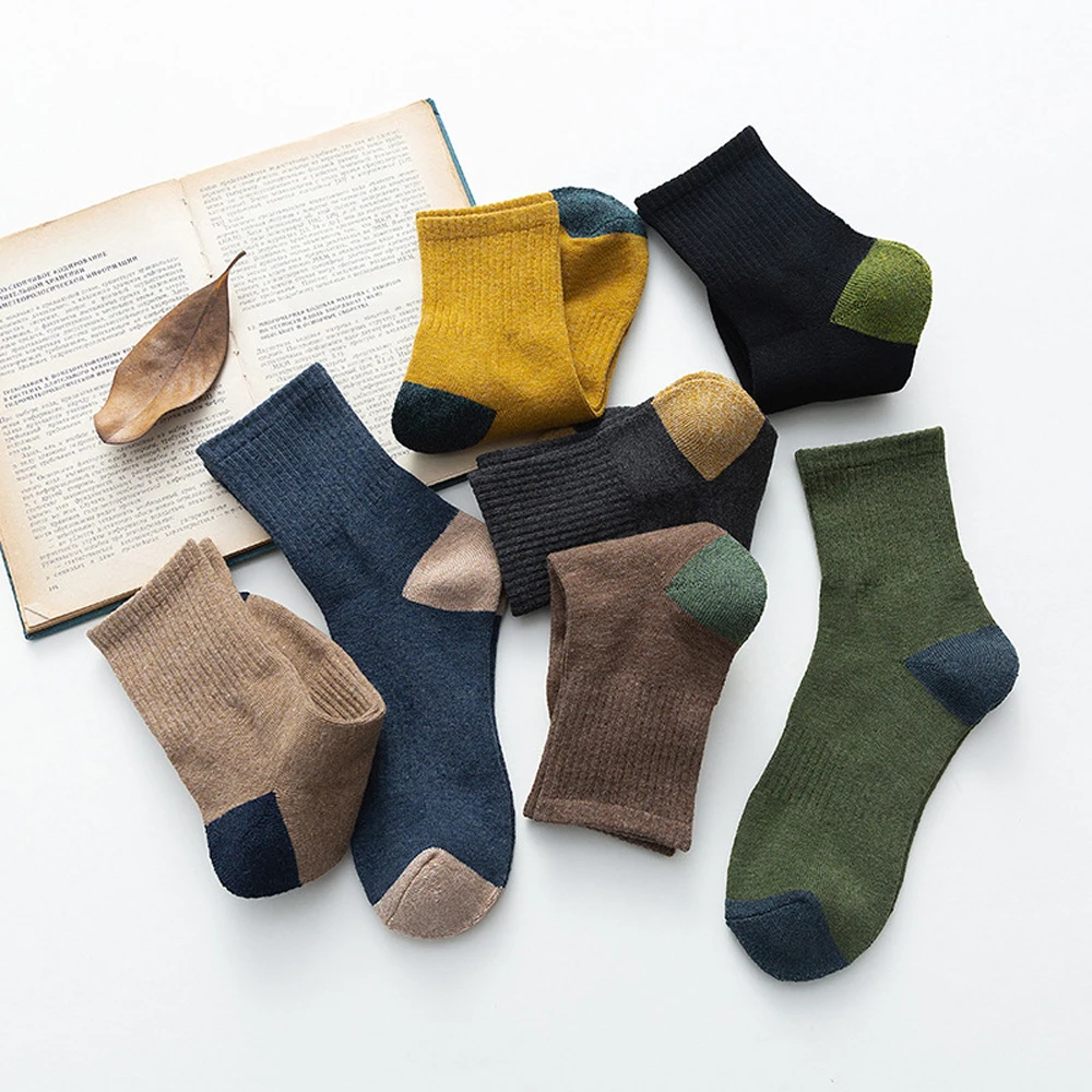 

New Japanese Harajuku Socks Autumn Winter Warm Men's Socks Thicke Terry Breathable High Quality Casual Business Socks Male