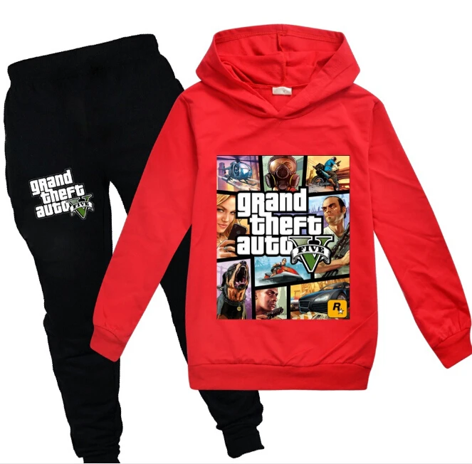 От 2 до 16 лет Grand Theft Auto Game Gta V 5 толстовки брюки комплект одежды Детский