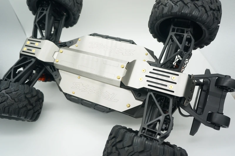 Нержавеющая сталь шасси Броня опорная плита для 1/10 TRAXXAS MAXX грузовик