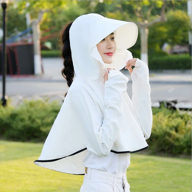 Летние шляпы для женщин Солнцезащитная шляпа с маской шаль дышащая