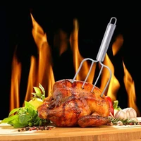 christmas bbq stainless steel turkey fork barbecue fork four needle fork barbecue skewer barbeque accessories grills grill